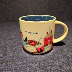 Virginia Souvenir Mug - Cream and Blue